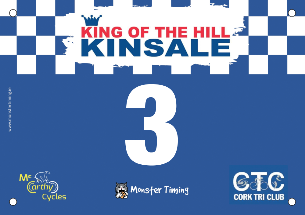 Custom race bibs example: KoTHKinsale2026