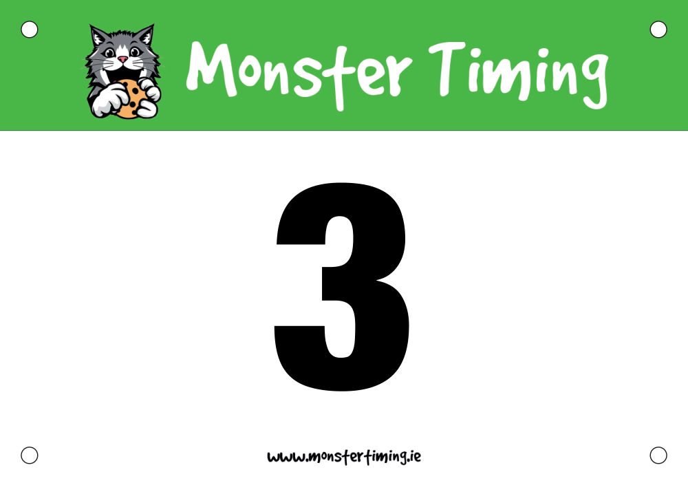 Custom race bibs example: MonsterTiming