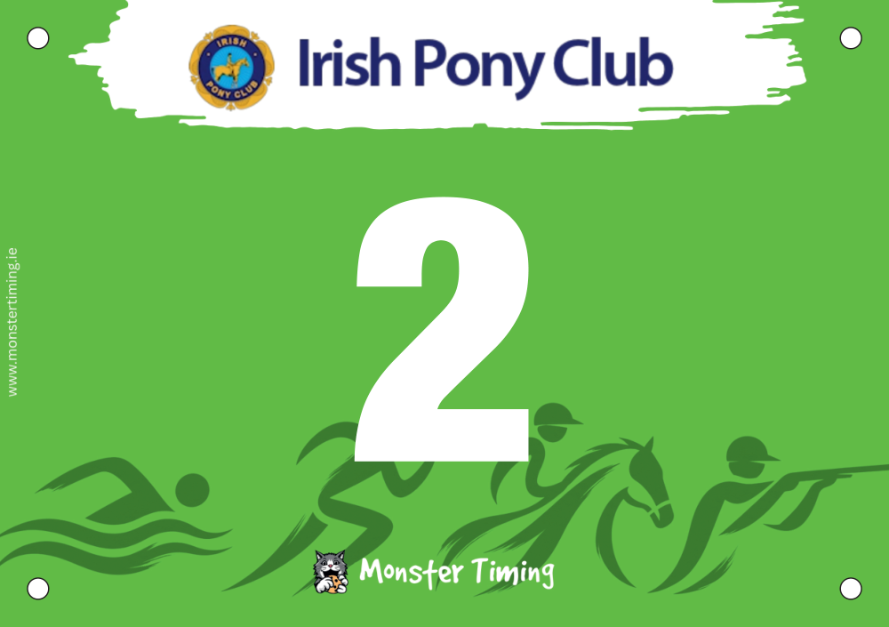 Custom race bibs example: PonyClub
