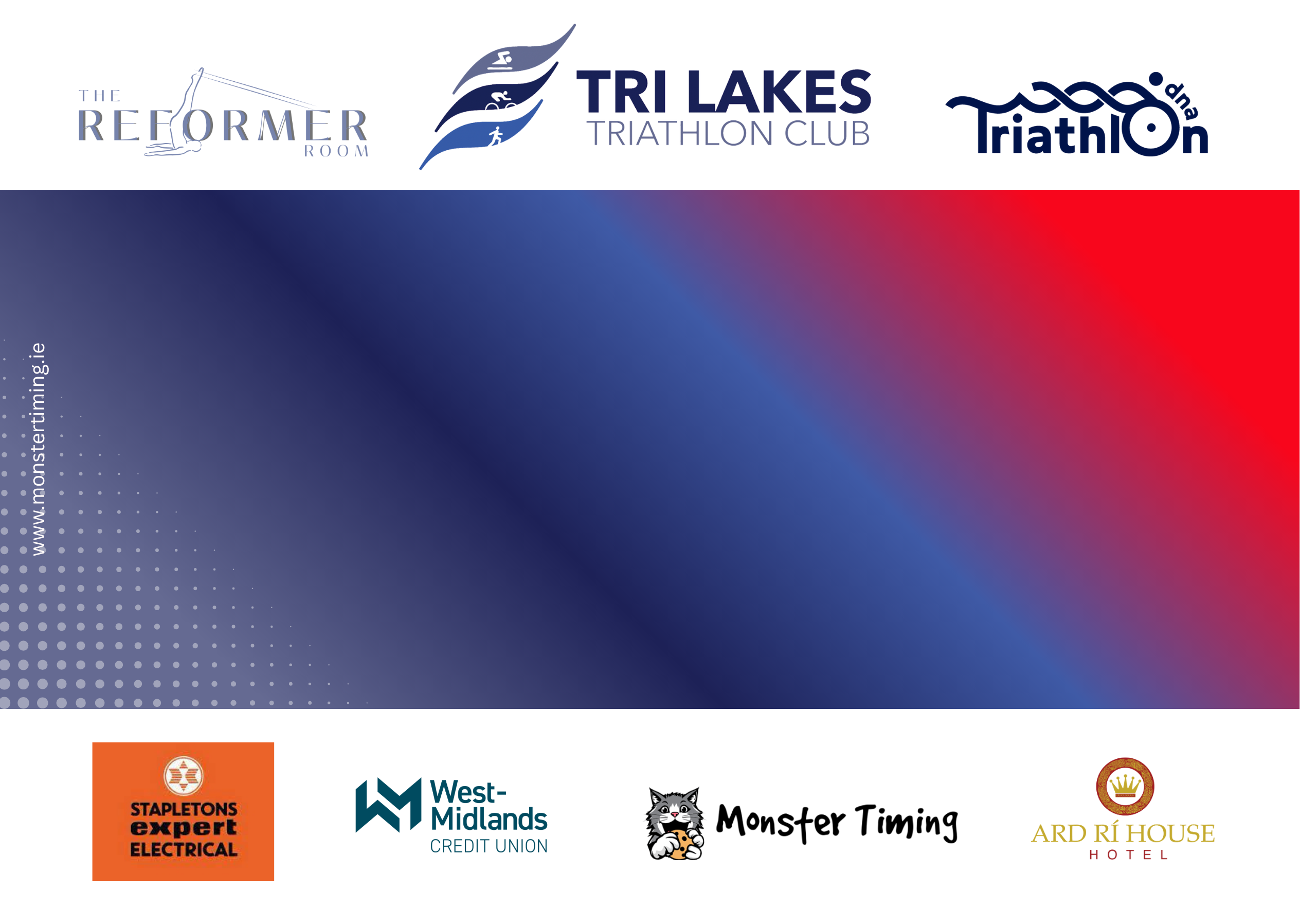 Custom race bibs example: Tri-Lakes-Conamara-