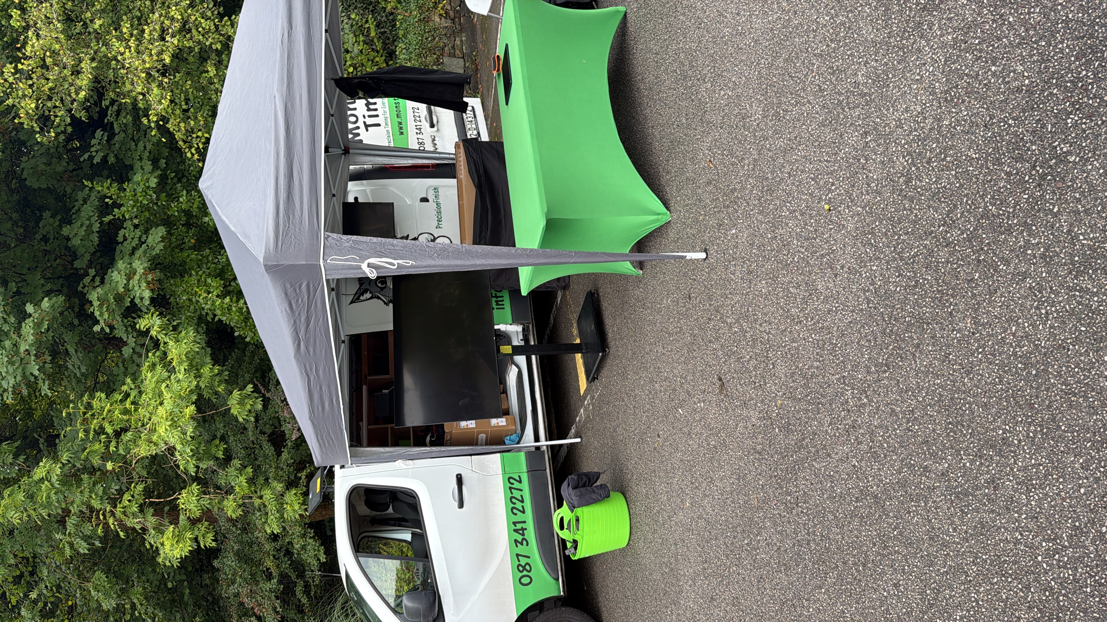 Monster Timing equipment and van setup at The Lost Sheep Triathlon