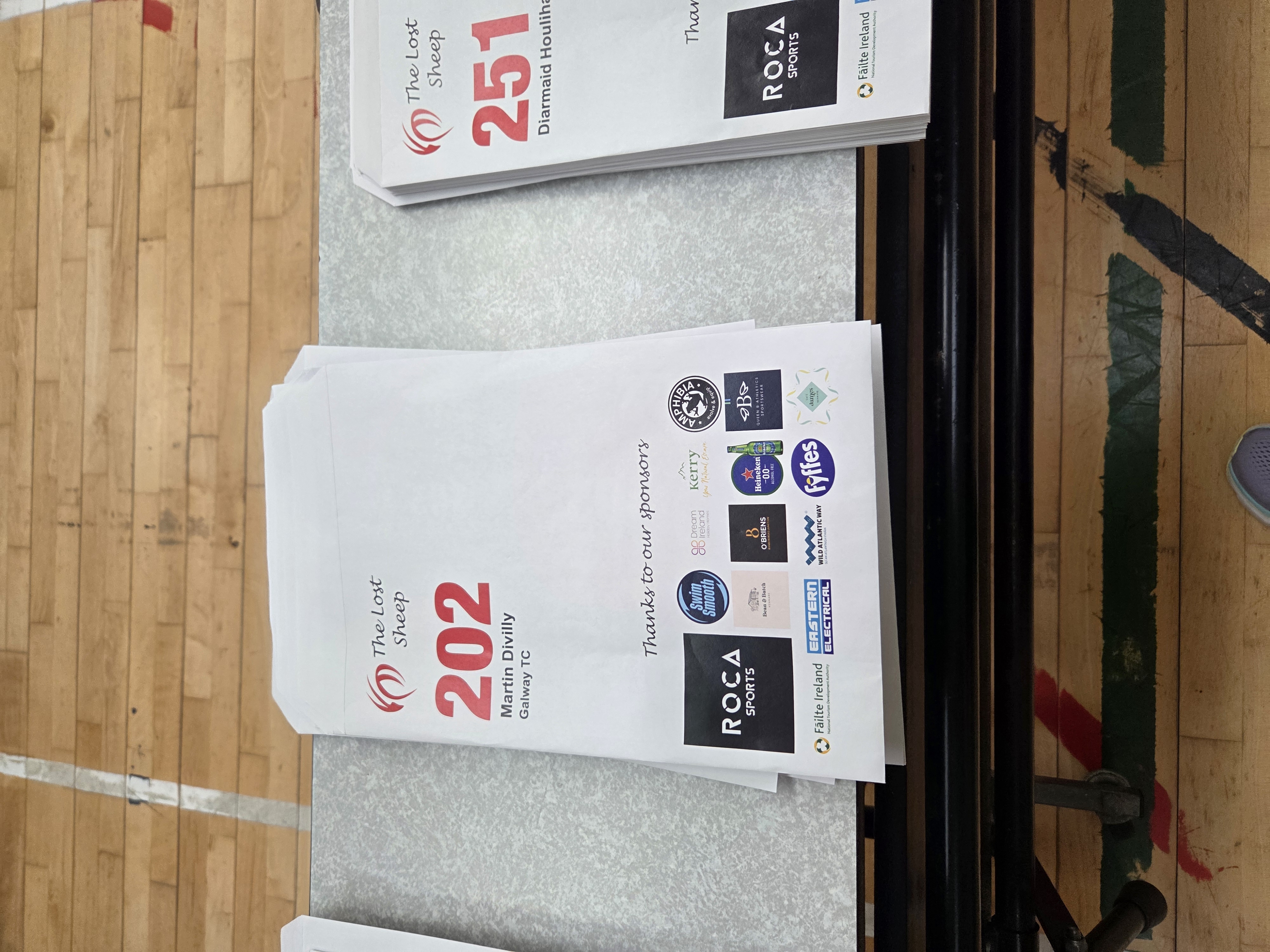 Race-pack envelopes prepared for The Lost Sheep Triathlon registration