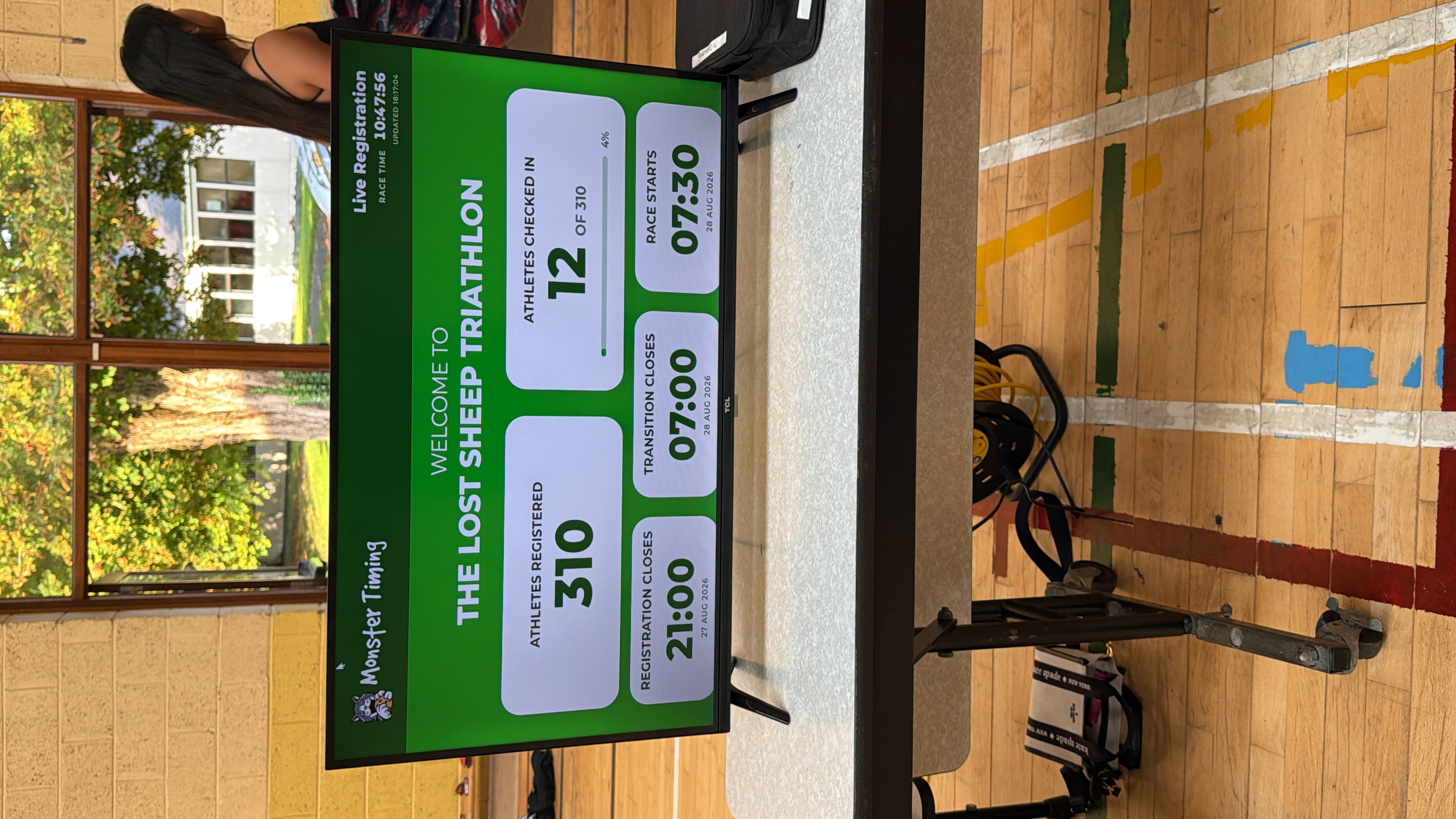 Digital athlete registration and check-in dashboard for The Lost Sheep Triathlon