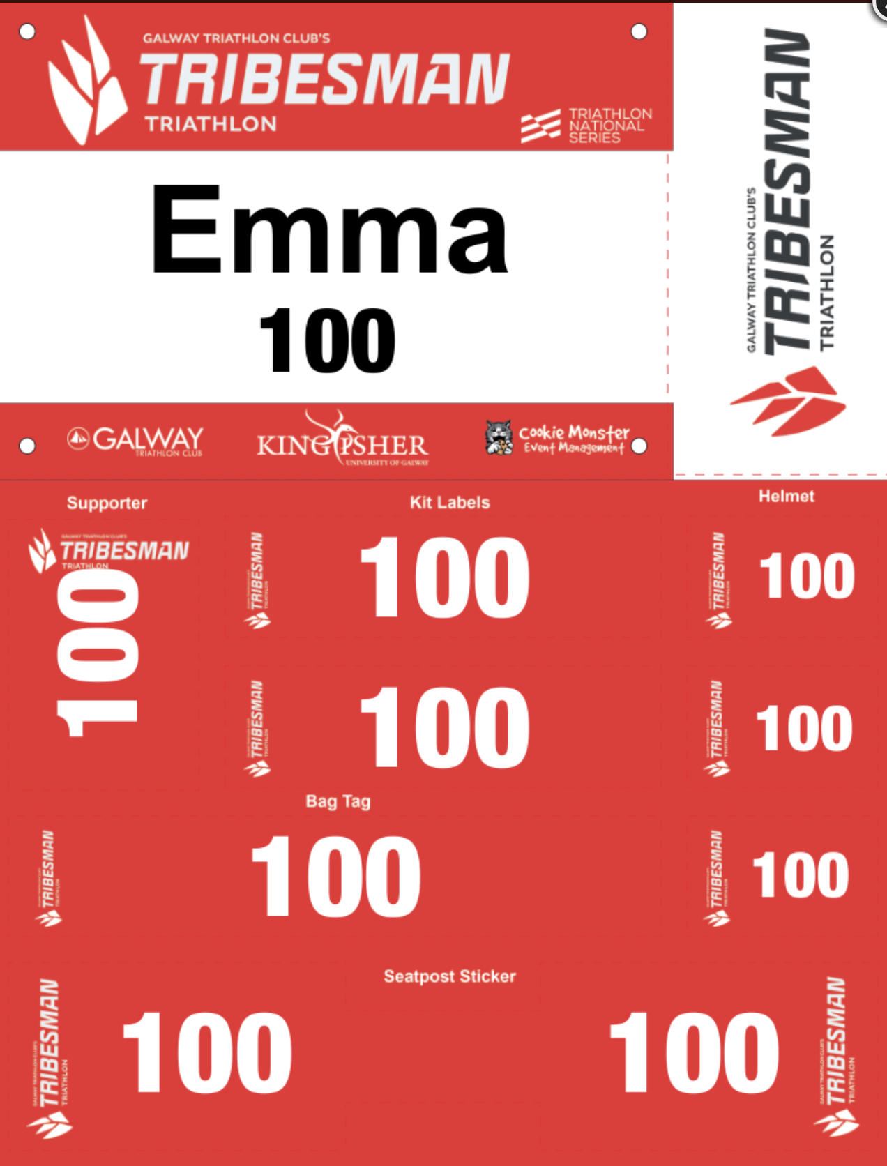 Custom Bib Example with logos
